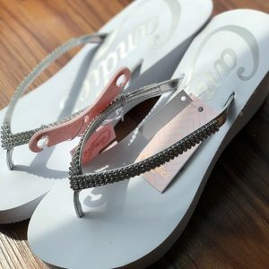 Candied wedge flip flops